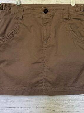 Athleta Brown Everyday Cotton Skirt Sz 6 adjustable waist